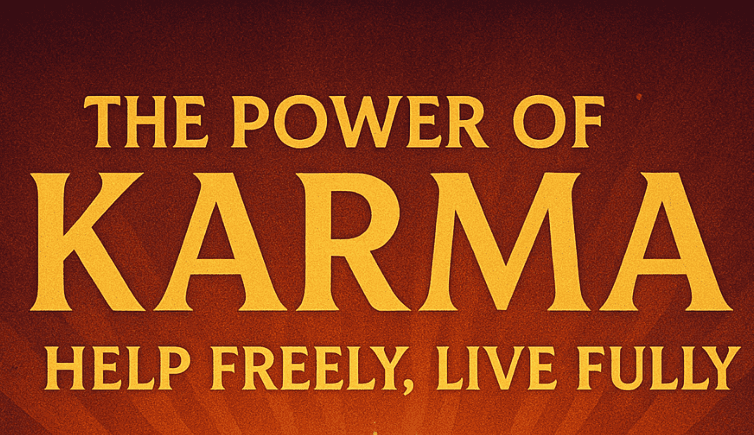 The Power of Karma: Help Freely, Live Fully