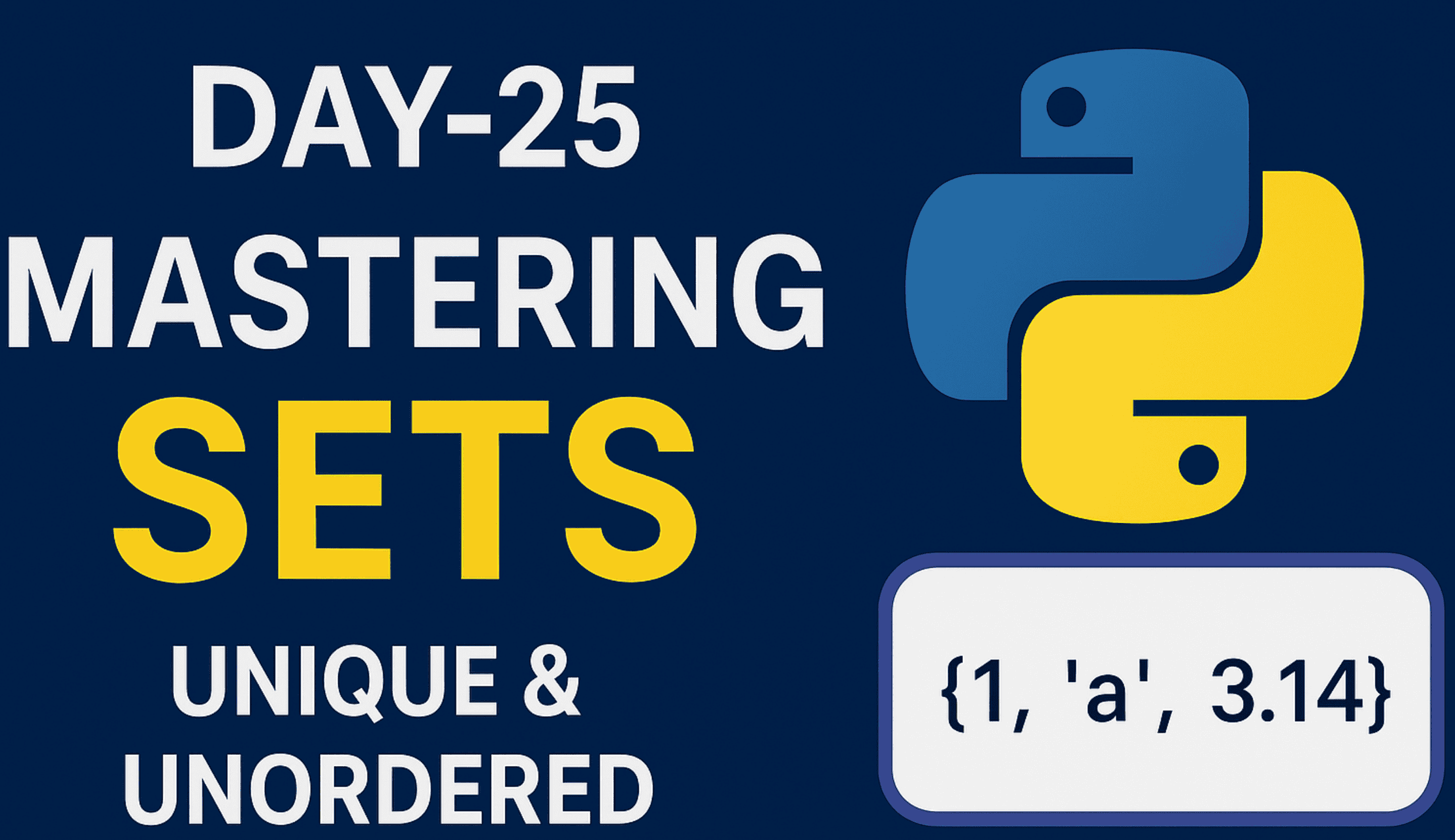 Day-25: Mastering Sets in Python – Unique & Unordered Collections